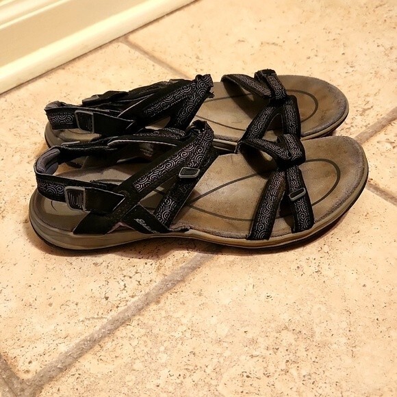 Eddie Bauer Esker Sandals Black & Gray Size 8 - Picture 1 of 10